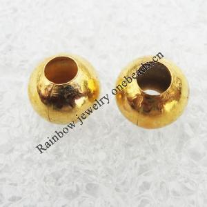 Metal Spacer Beads, Gold color Round, 6mm, Sold by Group (Stock: 1Group)