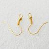 Nickel-free & Lead-free Iron Earring Hook, Gold color 19x16mm, hole: 2mm Sold by Group ( Stock: 1 Group )