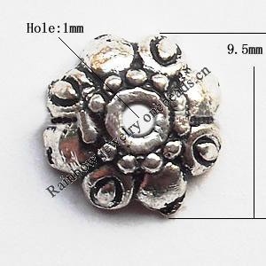 Bead cap Zinc alloy Jewelry Finding Lead-Free 9.5mm hole=1mm Sold per pkg of 1500
