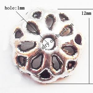 Bead cap Zinc alloy Jewelry Finding Lead-Free 12mm hole=1mm Sold per pkg of 1000