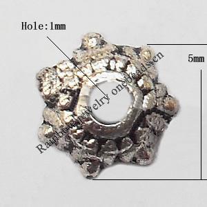 Bead cap Zinc alloy Jewelry Finding Lead-Free 5mm hole=1mm Sold per pkg of 6000