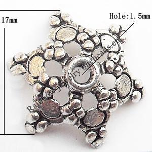 Bead cap Zinc alloy Jewelry Finding Lead-Free 17mm hole=1.5mm Sold per pkg of 400