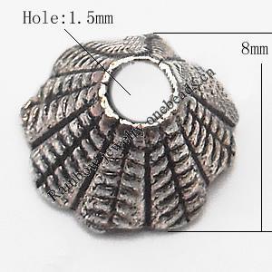 Bead cap Zinc alloy Jewelry Finding Lead-Free 8x5.5mm hole=1.5mm Sold per pkg of 1000