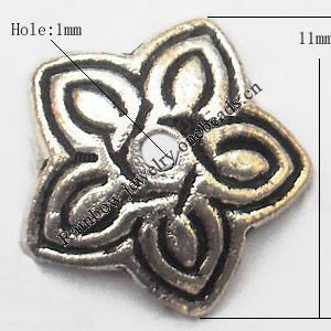 Bead cap Zinc alloy Jewelry Finding Lead-Free 11mm hole=1mm Sold per pkg of 1500