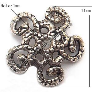 Bead cap Zinc alloy Jewelry Finding Lead-Free 11mm hole=1mm Sold per pkg of 1000