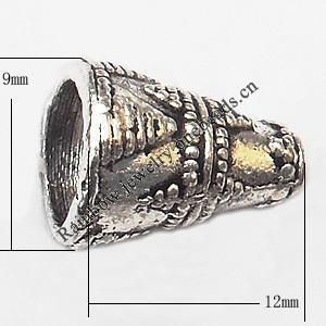 Bead cap Zinc alloy Jewelry Finding Lead-Free 12x9mm hole=1mm Sold per pkg of 500