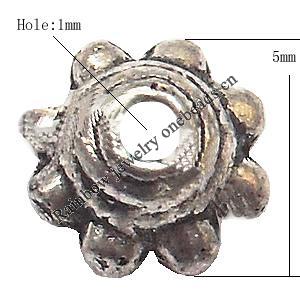 Bead cap Zinc alloy Jewelry Finding Lead-Free 5mm hole=1mm Sold per pkg of 4500