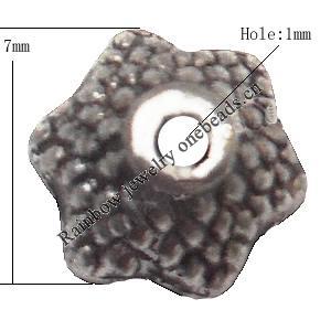 Bead cap Zinc alloy Jewelry Finding Lead-Free 7mm hole=1mm Sold per pkg of 2000