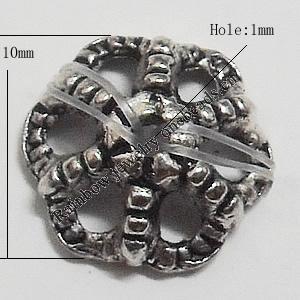 Bead cap Zinc alloy Jewelry Finding Lead-Free 10mm hole=1mm Sold per pkg of 1500