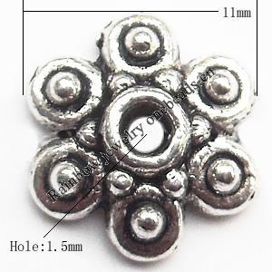 Bead cap Zinc alloy Jewelry Finding Lead-Free 11mm hole=1.5mm Sold per pkg of 1000