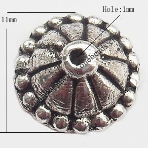 Bead cap Zinc alloy Jewelry Finding Lead-Free 11mm hole=1mm Sold per pkg of 1000
