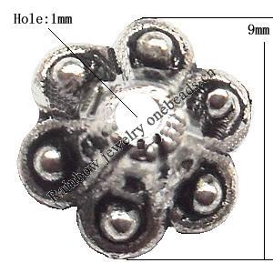 Bead cap Zinc alloy Jewelry Finding Lead-Free 9x7mm hole=1mm Sold per pkg of 1000