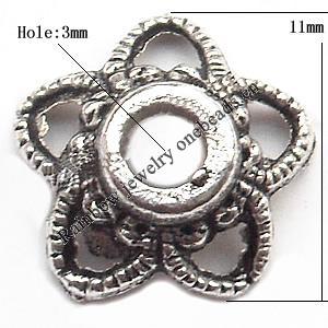 Bead cap Zinc alloy Jewelry Finding Lead-Free 11x5mm hole=3mm Sold per pkg of 1000