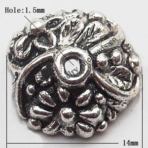 Bead cap Zinc alloy Jewelry Finding Lead-Free 14x5mm hole=1.5mm Sold per pkg of 600