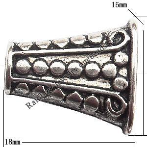 Bead cap Zinc alloy Jewelry Finding Lead-Free 18x15mm hole=4mm Sold per pkg of 300