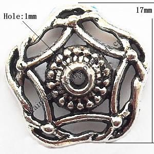Bead cap Zinc alloy Jewelry Finding Lead-Free 17mm hole=1mm Sold per pkg of 300