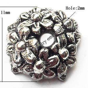 Bead Cap Zinc alloy Jewelry Finding Lead-Free 11mm hole=2mm Sold per pkg of 800