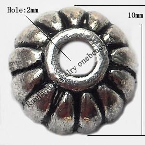 Bead Cap Zinc alloy Jewelry Finding Lead-Free 10mm hole=2mm Sold per pkg of 1000