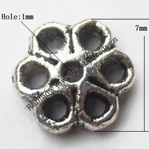 Bead Cap Zinc alloy Jewelry Finding Lead-Free 7mm hole=1mm Sold per pkg of 4000