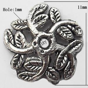 Bead Cap Zinc alloy Jewelry Finding Lead-Free 11mm hole=1mm Sold per pkg of 500