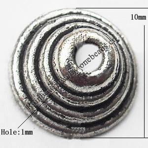 Bead Cap Zinc alloy Jewelry Finding Lead-Free 10mm hole=1mm Sold per pkg of 1000