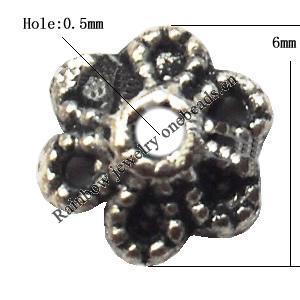 Bead Cap Zinc alloy Jewelry Finding Lead-Free 6mm hole=0.5mm Sold per pkg of 5000