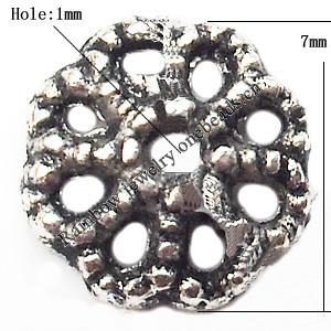 Bead Cap Zinc alloy Jewelry Finding Lead-Free 7mm hole=1mm Sold per pkg of 3000