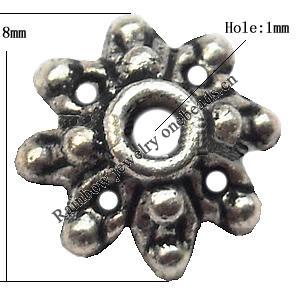 Bead Cap Zinc alloy Jewelry Finding Lead-Free 8mm hole=1mm Sold per pkg of 1500