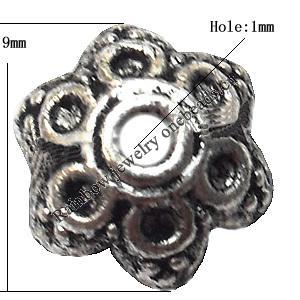 Bead Cap Zinc alloy Jewelry Finding Lead-Free 9mm hole=1mm Sold per pkg of 2000