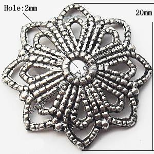 Bead Cap Zinc alloy Jewelry Finding Lead-Free 20mm hole=2mm Sold per pkg of 300