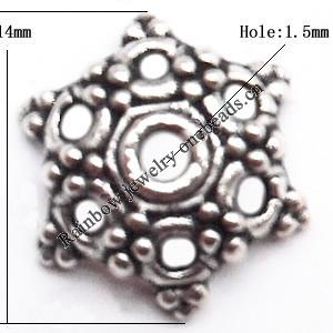 Bead Cap Zinc alloy Jewelry Finding Lead-Free 14mm hole=1.5mm Sold per pkg of 500