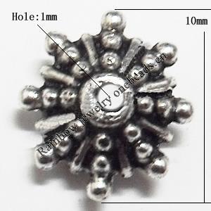 Bead Cap Zinc alloy Jewelry Finding Lead-Free 10x10mm hole=1mm Sold per pkg of 800