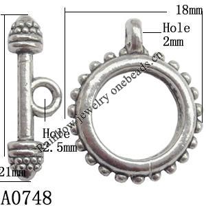 Clasp Zinc alloy Jewelry Finding, Lead-Free Ring 18x22mm Stick 6x21mm, Sold by KG