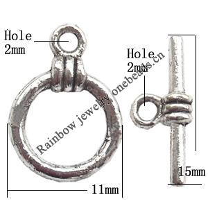Clasp Zinc alloy Jewelry Finding, Lead-Free Ring 11x15mm Stick 6x15mm, Sold by KG