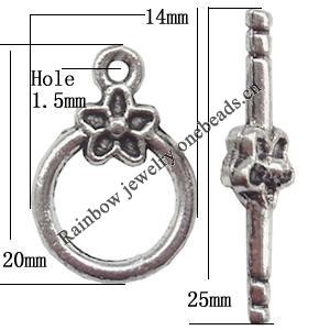 Clasp Zinc alloy Jewelry Finding, Lead-Free Ring 14x20mm Stick 7x26mm, Sold by KG
