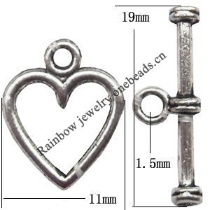 Clasp Zinc alloy Jewelry Finding, Lead-Free Ring 11x13mm Stick 6x19mm, Sold by KG