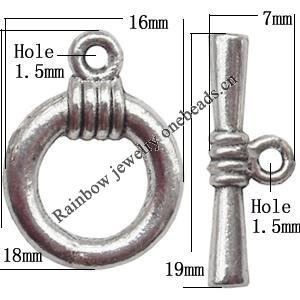 Clasp Zinc alloy Jewelry Finding, Lead-Free Ring 16x18mm Stick 19x7mm, Sold by KG