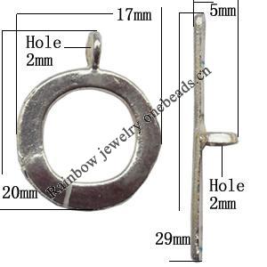 Clasp Zinc alloy Jewelry Finding, Lead-Free Ring 17x20mm Stick 29x5mm, Sold per pkg of 600