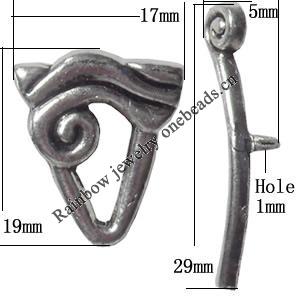 Clasp Zinc alloy Jewelry Finding, Lead-Free Ring 17x19mm Stick29x5mm, Sold per pkg of 400