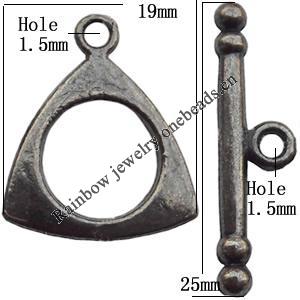 Clasp Zinc alloy Jewelry Finding, Lead-Free Ring 19x19mm Stick 25x7mm, Sold per pkg of 600