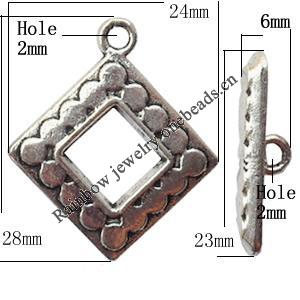 Clasp Zinc alloy Jewelry Finding, Lead-Free Ring 28x24mm Stick 23x6mm, Sold per pkg of 300