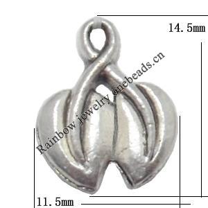 Pendant Lead-Free Zinc Alloy Jewelry Findings, 11.5x14.5mm hole=1mm Sold per pkg of 1000