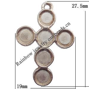 Pendant Lead-Free Zinc Alloy Jewelry Findings, Cross 19x27.5mm hole=1mm Sold per pkg of 300