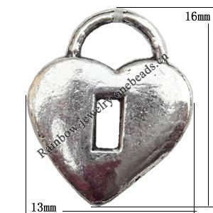 Pendant Lead-Free Zinc Alloy Jewelry Findings, Bag 13x16mm Sold per pkg of 700