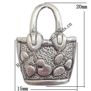 Pendant Lead-Free Zinc Alloy Jewelry Findings, Bag 15x20mm Sold per pkg of 300