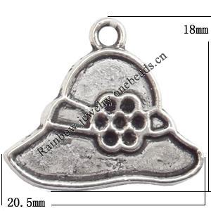 Pendant Lead-Free Zinc Alloy Jewelry Findings，20.5x18mm hole=1.5mm Sold per pkg of 400