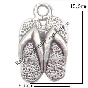 Pendant Lead-Free Zinc Alloy Jewelry Findings，9.5x15.5mm hole=1mm Sold per pkg of 800