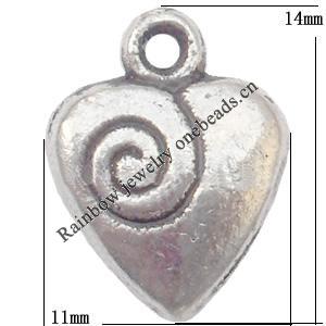 Pendant Lead-Free Zinc Alloy Jewelry Findings，11x14mm hole=1.5mm Sold per pkg of 1000