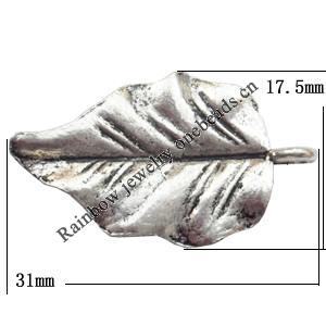 Pendant Lead-Free Zinc Alloy Jewelry Findings，31x17.5mm hole=2.5mm Sold per pkg of 200