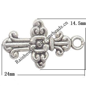 Pendant Lead-Free Zinc Alloy Jewelry Findings，14.5x24mm hole=2mm Sold per pkg of 500